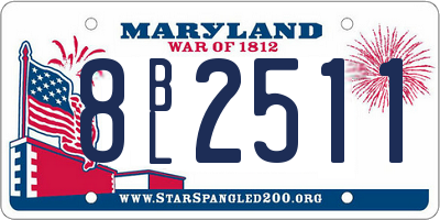 MD license plate 8BL2511