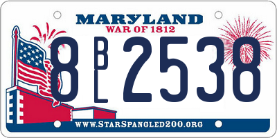 MD license plate 8BL2538