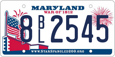 MD license plate 8BL2545