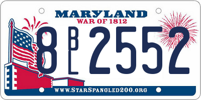 MD license plate 8BL2552
