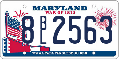 MD license plate 8BL2563