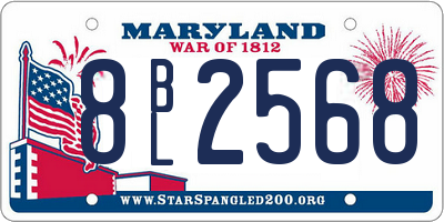 MD license plate 8BL2568