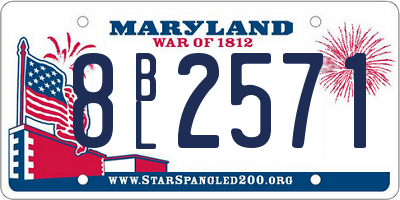 MD license plate 8BL2571