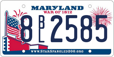 MD license plate 8BL2585