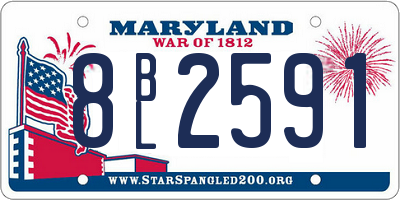 MD license plate 8BL2591