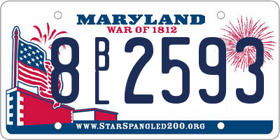 MD license plate 8BL2593