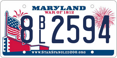 MD license plate 8BL2594