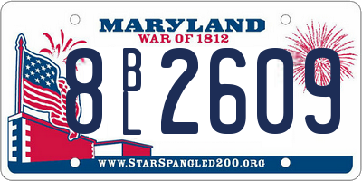 MD license plate 8BL2609