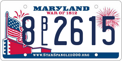 MD license plate 8BL2615