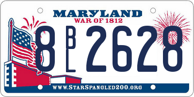 MD license plate 8BL2628