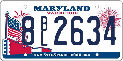 MD license plate 8BL2634