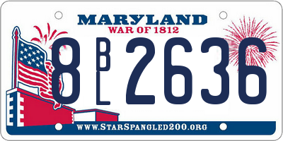 MD license plate 8BL2636