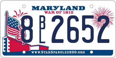 MD license plate 8BL2652