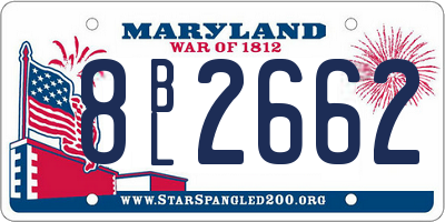 MD license plate 8BL2662