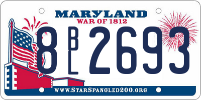 MD license plate 8BL2693