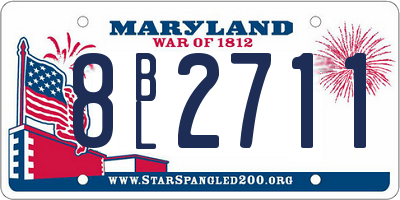 MD license plate 8BL2711