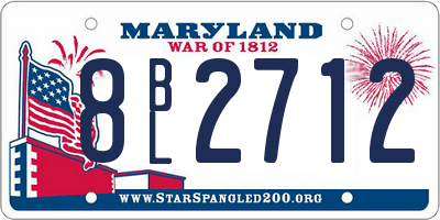 MD license plate 8BL2712