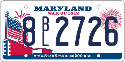 MD license plate 8BL2726