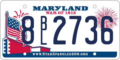 MD license plate 8BL2736