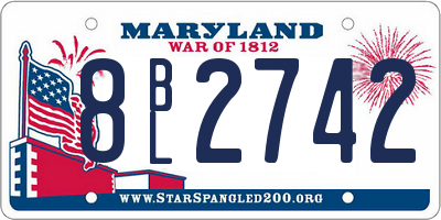 MD license plate 8BL2742