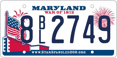 MD license plate 8BL2749
