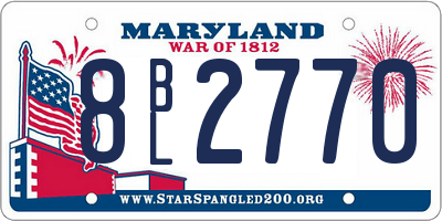 MD license plate 8BL2770