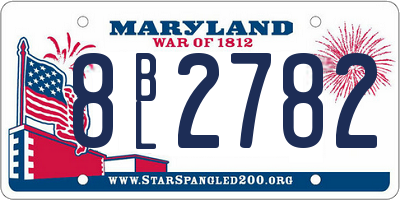 MD license plate 8BL2782