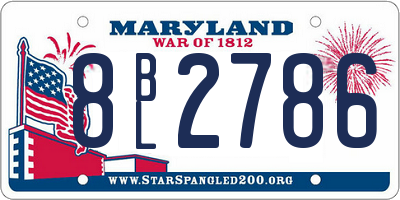 MD license plate 8BL2786