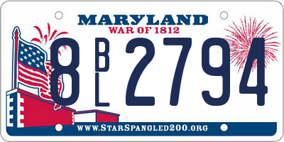 MD license plate 8BL2794