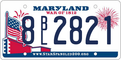 MD license plate 8BL2821