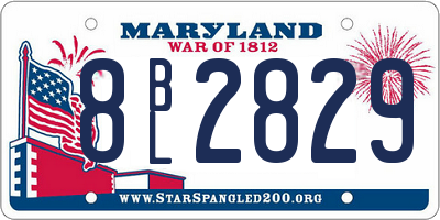 MD license plate 8BL2829