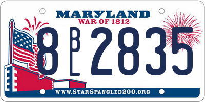 MD license plate 8BL2835