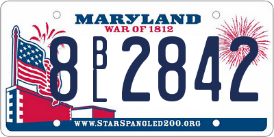 MD license plate 8BL2842