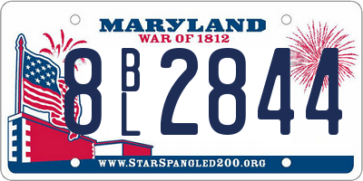 MD license plate 8BL2844
