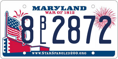 MD license plate 8BL2872