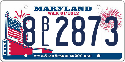 MD license plate 8BL2873
