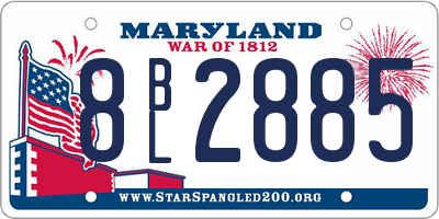 MD license plate 8BL2885