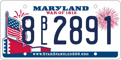 MD license plate 8BL2891