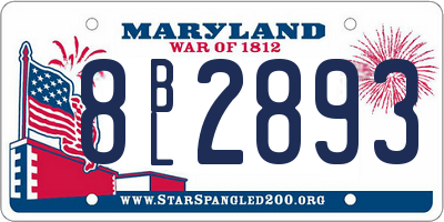 MD license plate 8BL2893