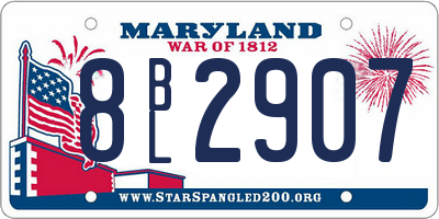 MD license plate 8BL2907