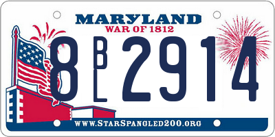 MD license plate 8BL2914