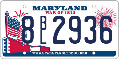 MD license plate 8BL2936
