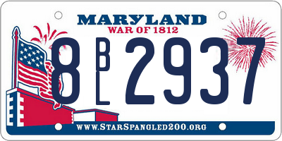 MD license plate 8BL2937