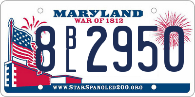 MD license plate 8BL2950