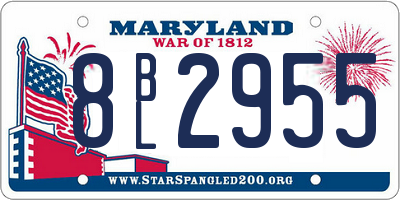 MD license plate 8BL2955