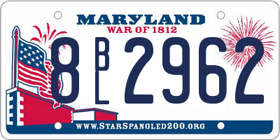 MD license plate 8BL2962