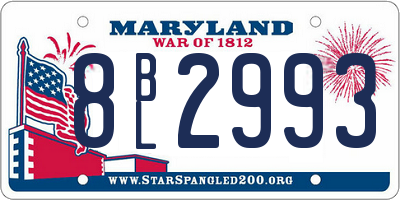 MD license plate 8BL2993