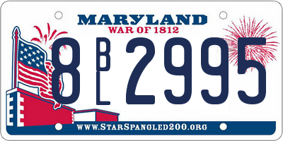 MD license plate 8BL2995