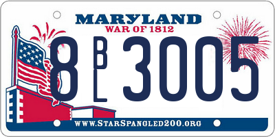 MD license plate 8BL3005