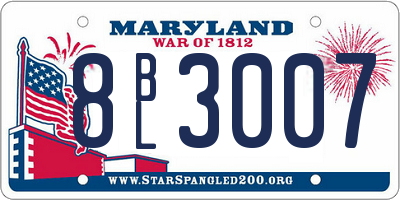 MD license plate 8BL3007